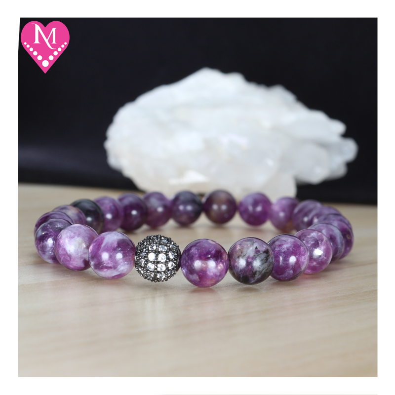 Purple Lepidolite Bracelet   (S / 6in / 15.30cm)